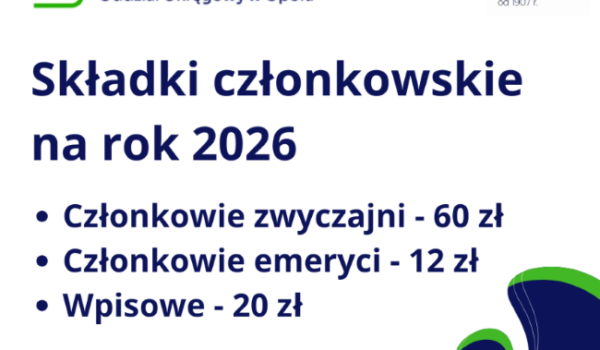 Składki członkowskie 2026