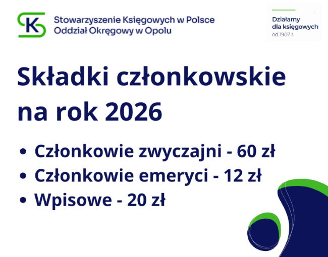 Składki członkowskie 2026