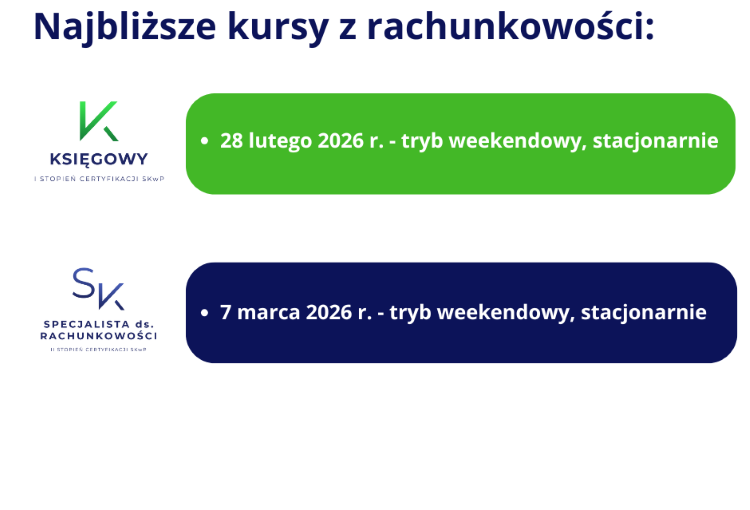 Najbliższe kursy z rachunkowości