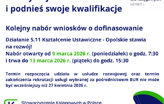 Kolejny nabór do projektu 5.11 Opolskie stawia na rozwój