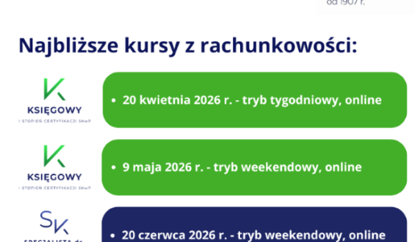 Najbliższe kursy z rachunkowości